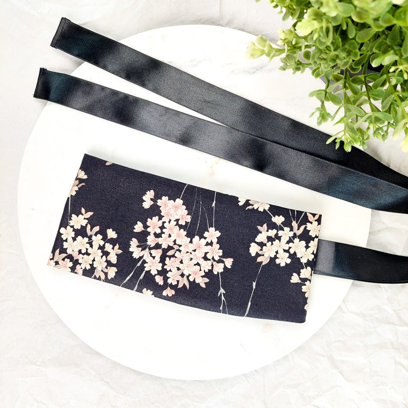 Women’s Obi Belt Black Sakura