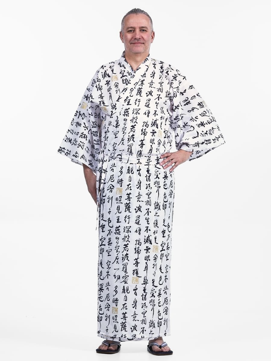 Men’s Yukata Kimono – Hannya Sutra