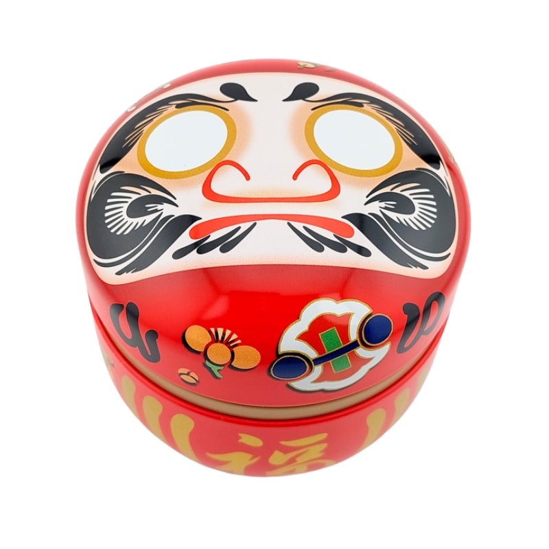 Metal Tea Box - Red Daruma