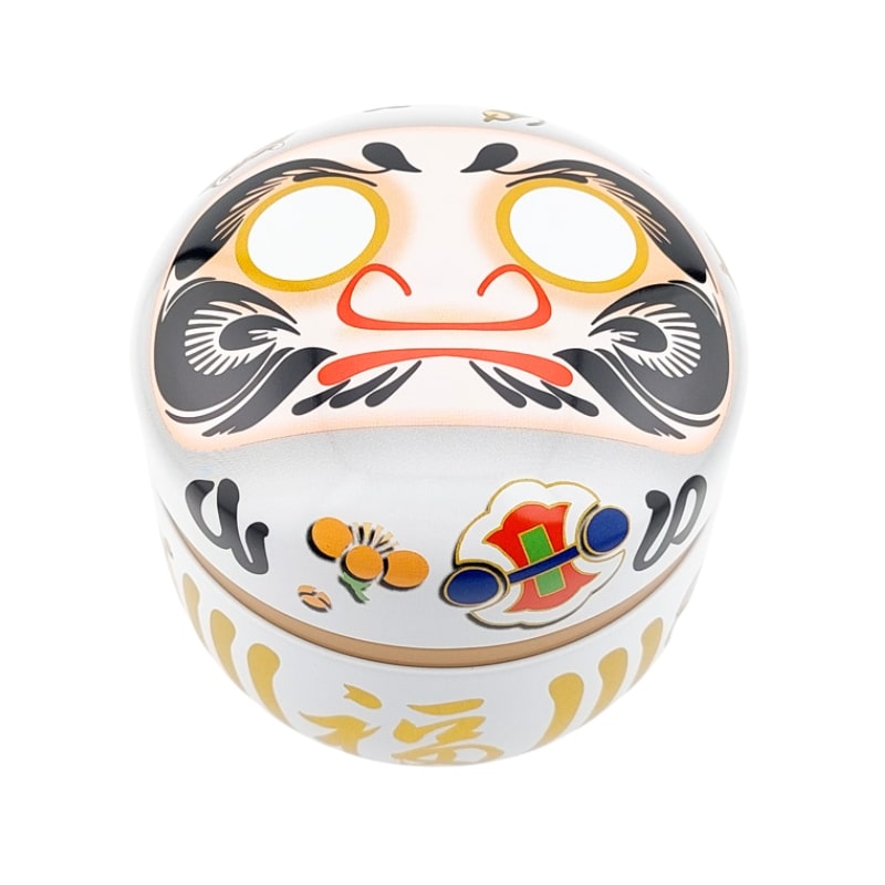 Metal Tea Box - White Daruma