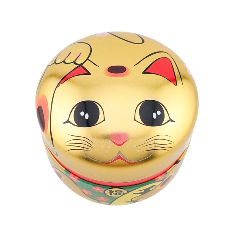 Metal Tea Box - Golden Maneki Neko