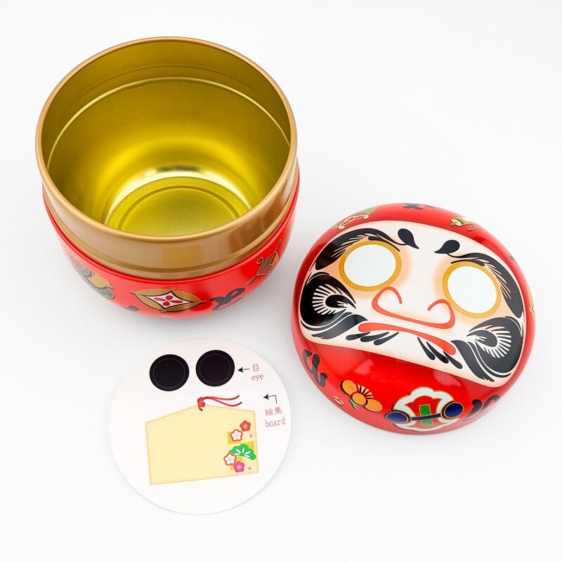 Metal Tea Box - Red Daruma