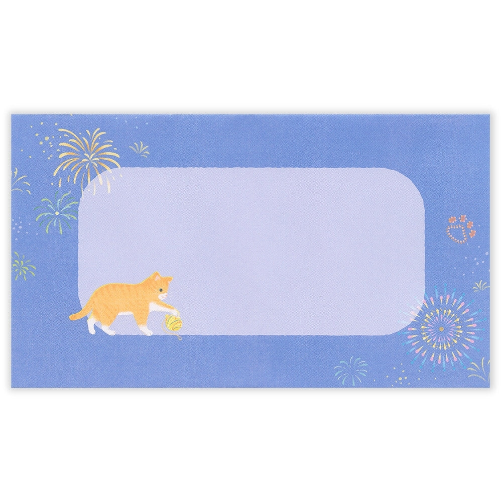 3D Japanese Card - Cats & Fireworks