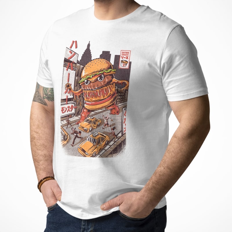 Japanese T-Shirt - Burgerzilla