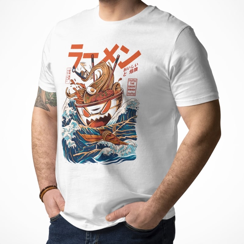 Japanese T-Shirt - The Great Ramen off Kanagawa