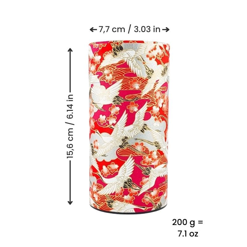 Washi Tea Canister - Tsuru
