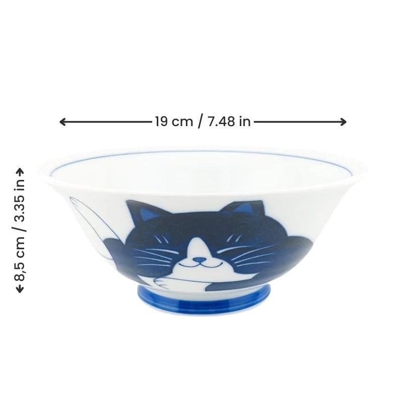 Japanese Bowl - Blue Cat