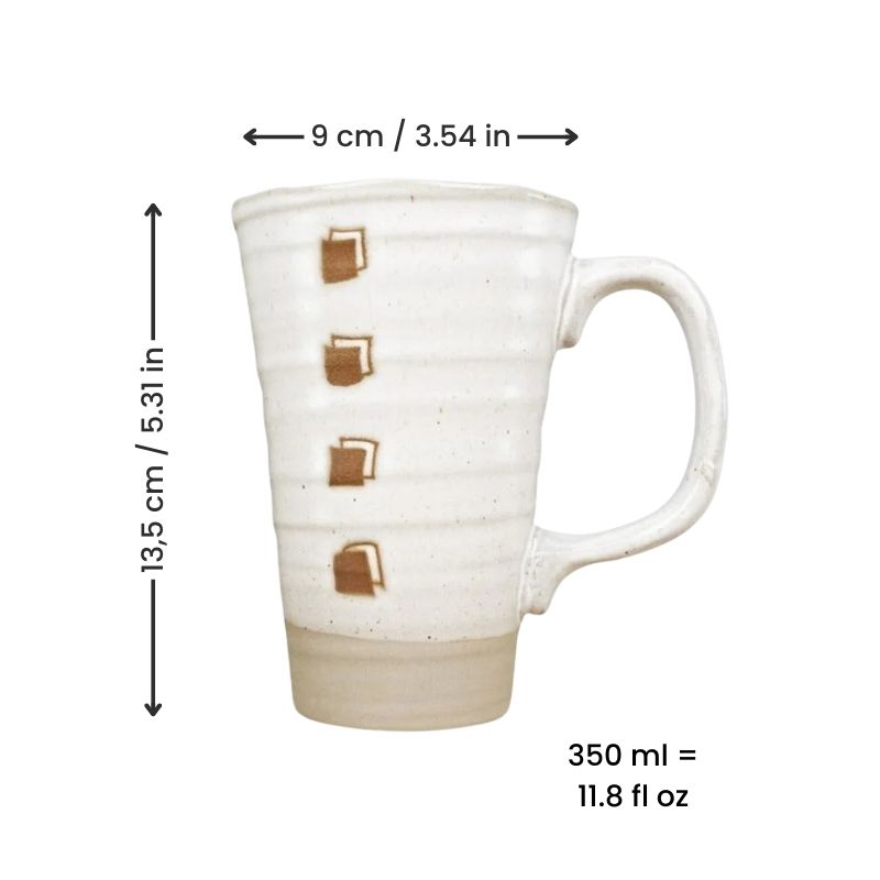 Large White Japanese Mug
