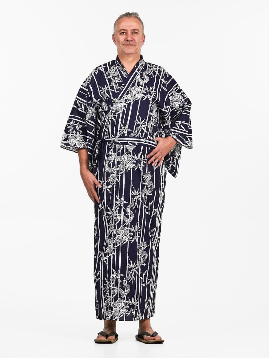 Yukata Kimono Men - Bamboo & Dragon