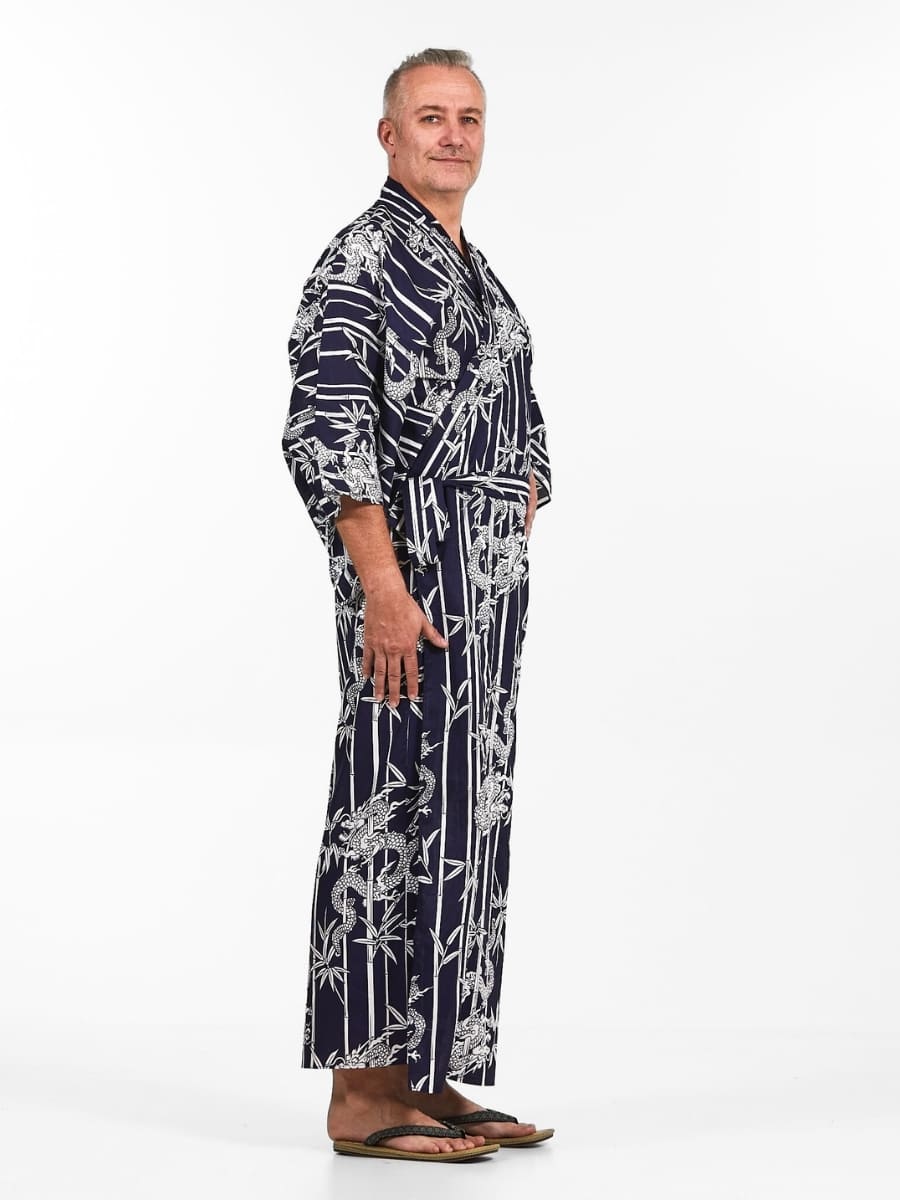Yukata Kimono Men - Bamboo & Dragon