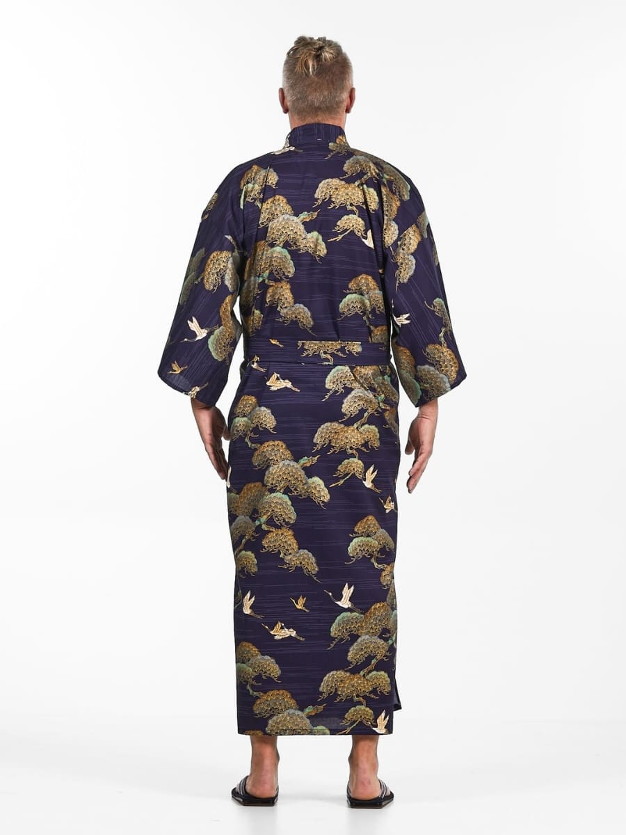Men's Japanese Kimono - Crane & Pine