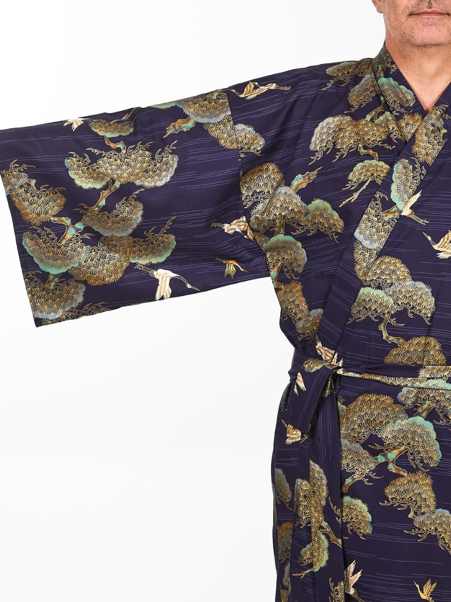 Men's Japanese Kimono - Crane & Pine