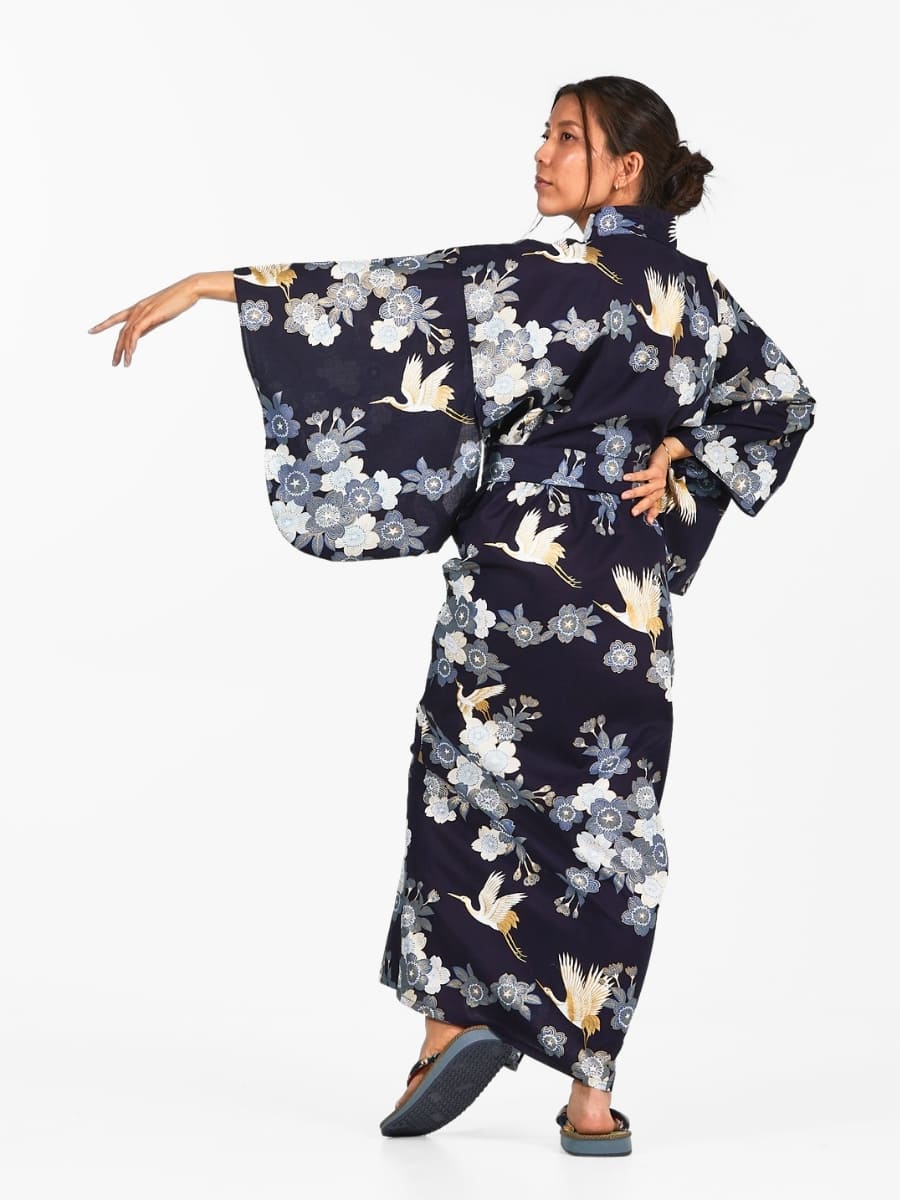 Women's Yukata Kimono - Sakura to Tsuru