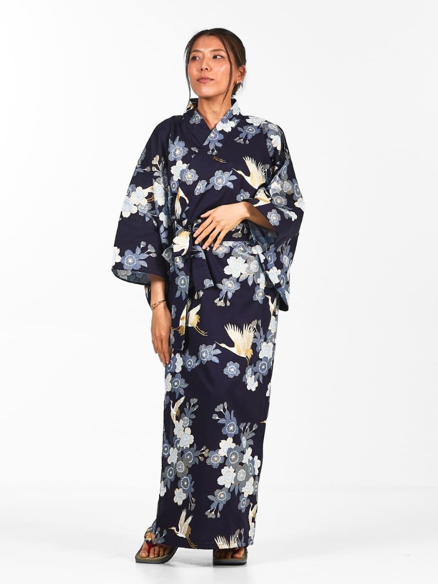 Women's Yukata Kimono - Sakura to Tsuru