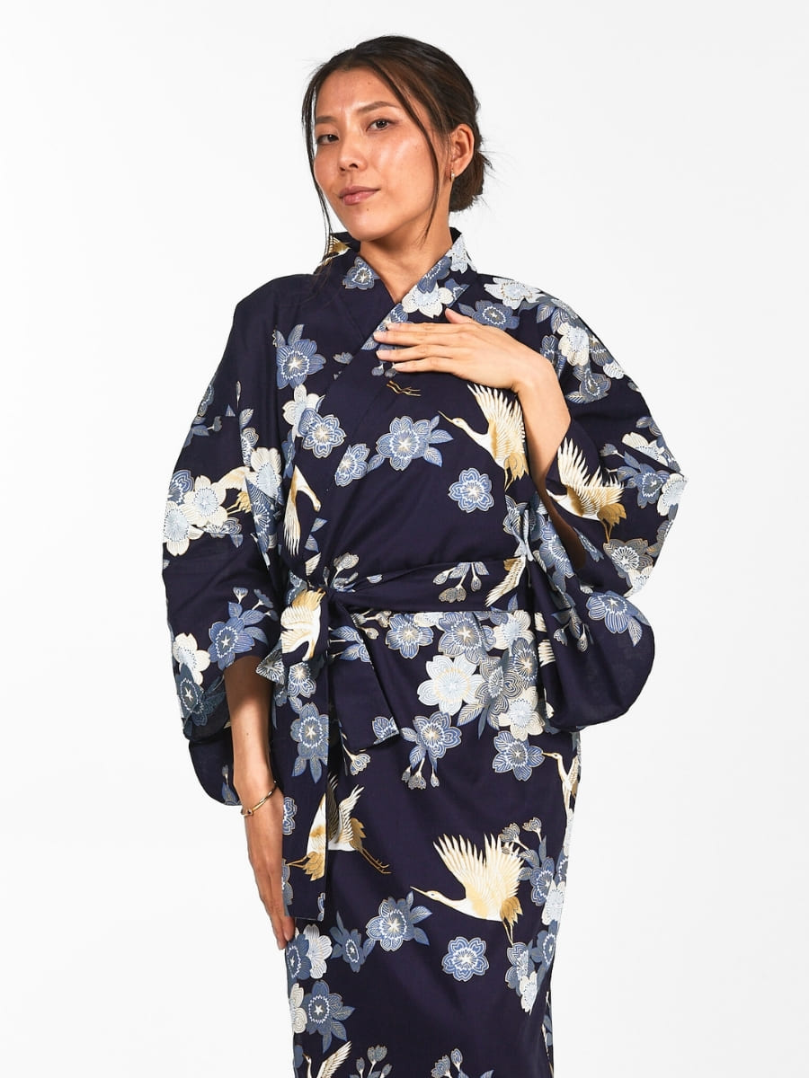 Women's Yukata Kimono - Sakura to Tsuru