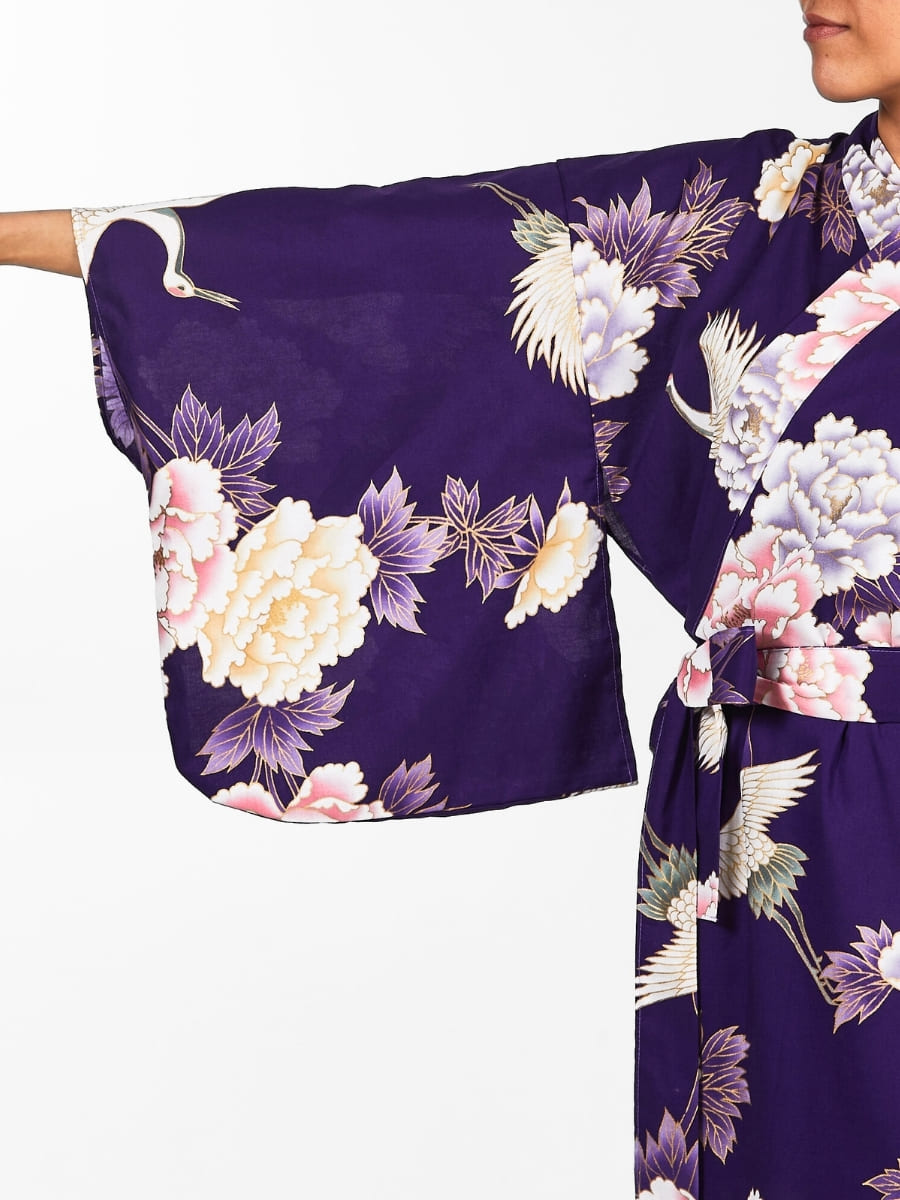 Women's Japanese Kimono - Botan to Tsuru