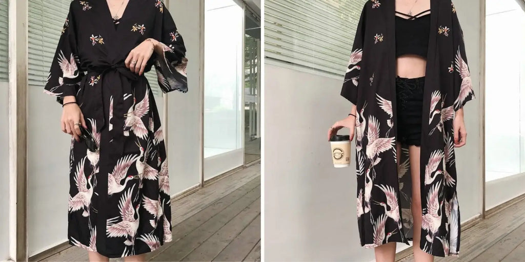 Long Kimono Crane Flight Women - Japan Avenue