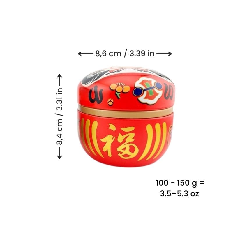 Metal Tea Box - Red Daruma