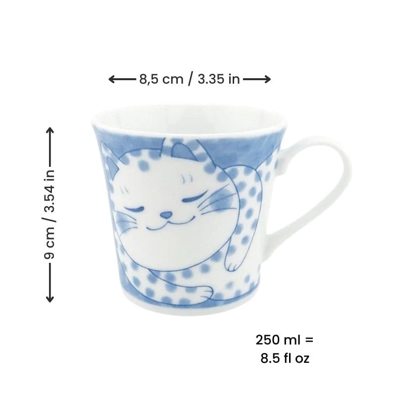 Japanese Mug - Cat & Dots