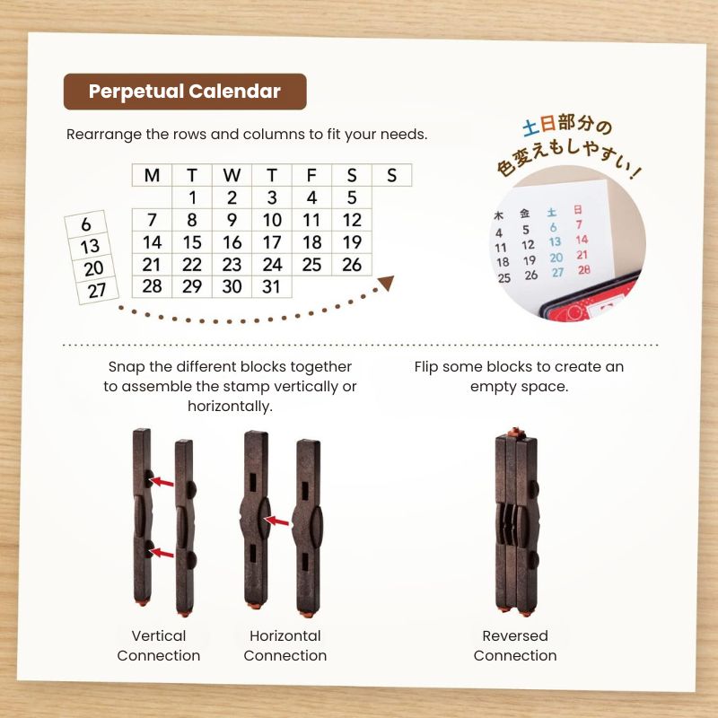 Shachihata Perpetual Calendar Stamp