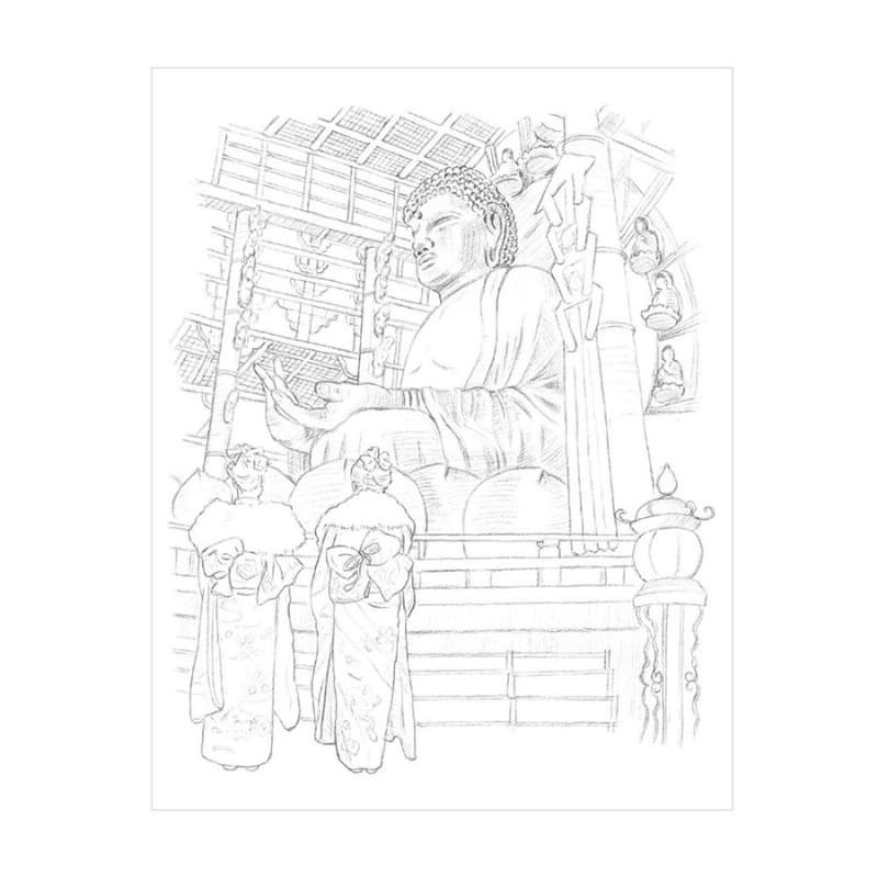 Adult Coloring Pages – The Four Seasons of Nara