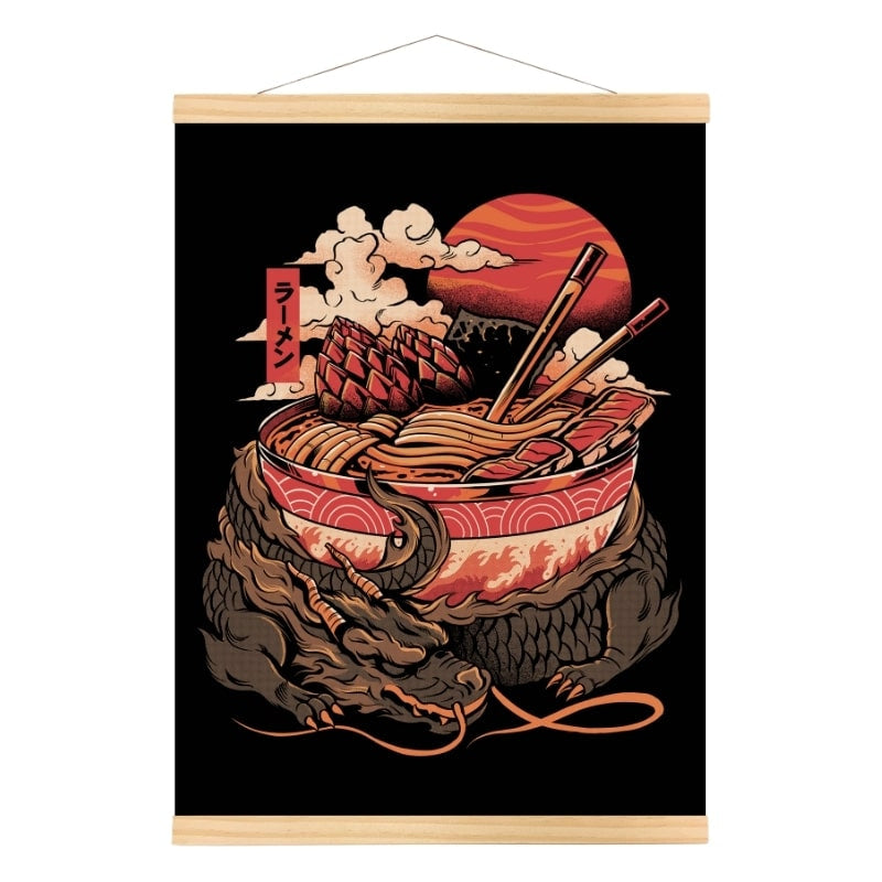 Japanese Dragon Ramen Poster - A3