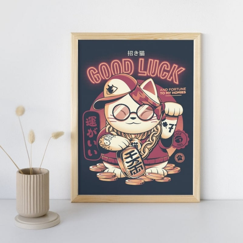 Japanese poster Maneki Neko - A3