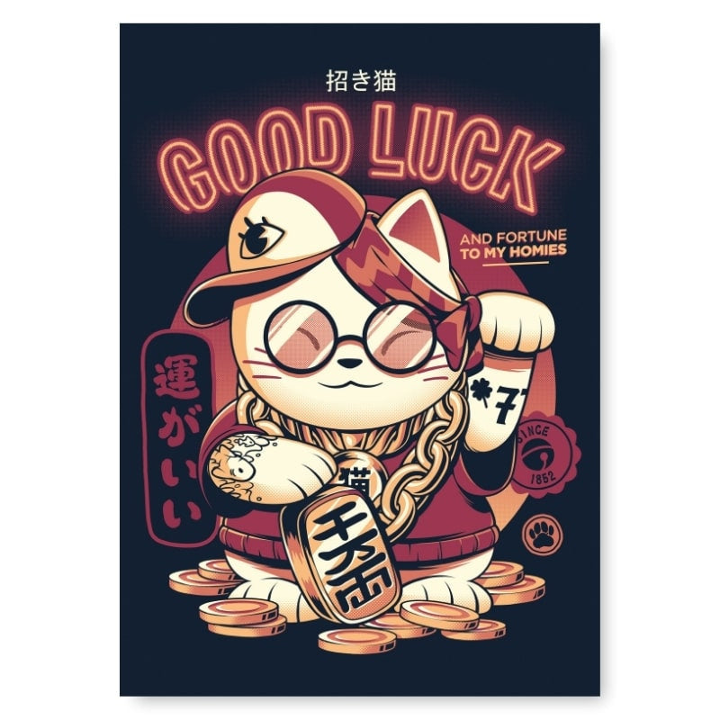 Japanese poster Maneki Neko - A3