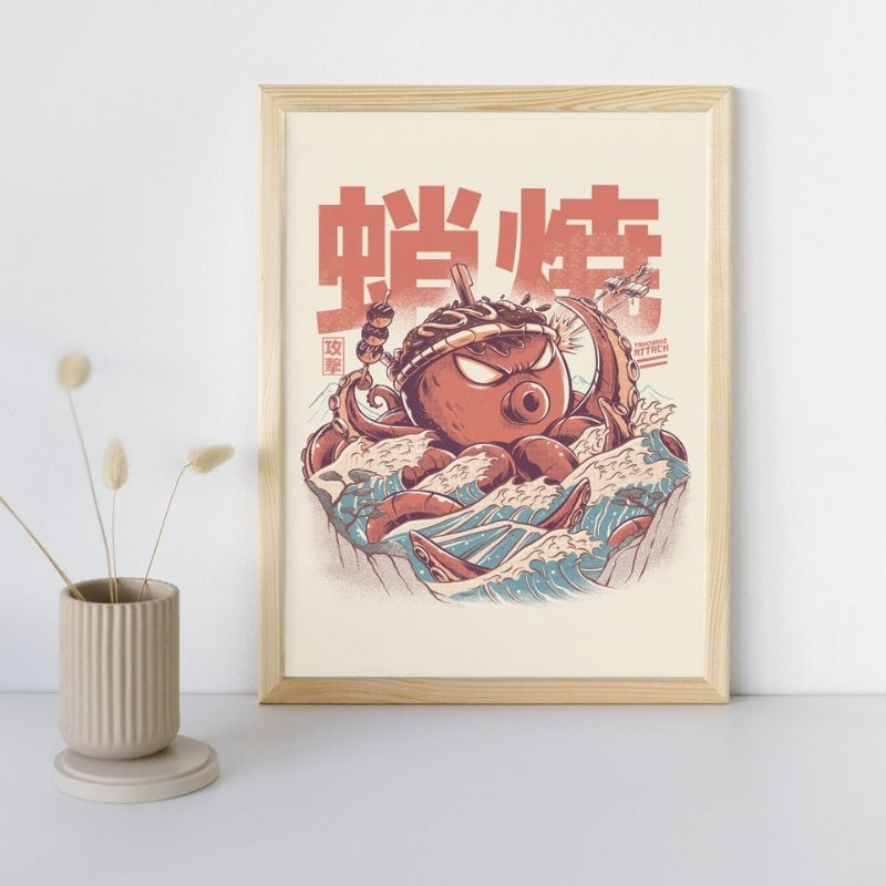 Takoyaki Attack Japanese poster - A3