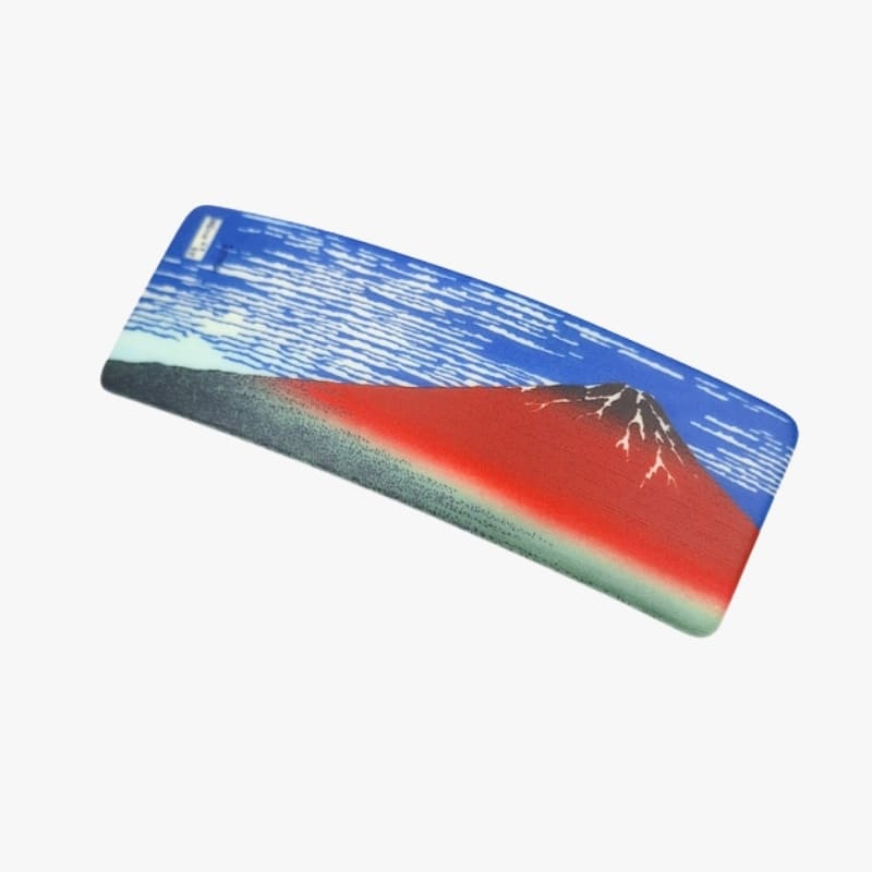 Japanese hair clip Mount Fuji Red