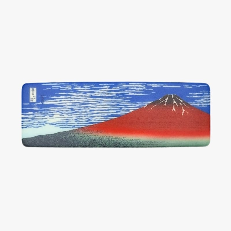 Japanese hair clip Mount Fuji Red
