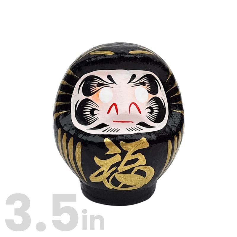 Black Japanese Daruma – 3.5” to 5.9” 3.5