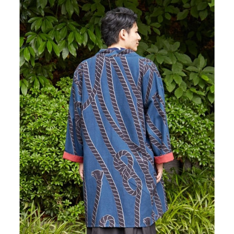 Blue Japanese Jacket for Men One Size