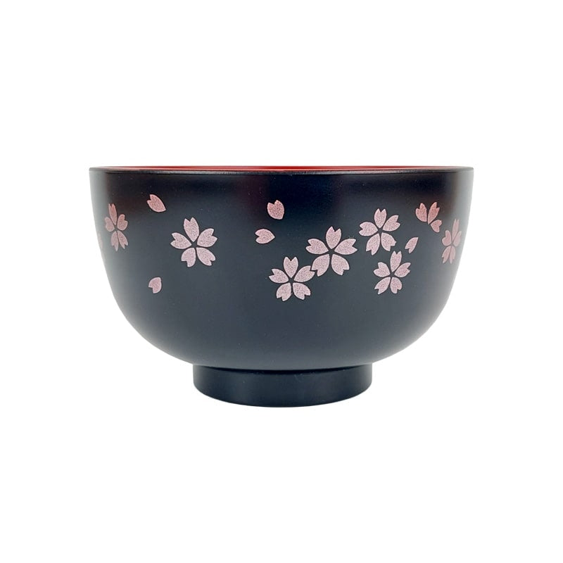 Black Sakura Japanese Soup Bowl