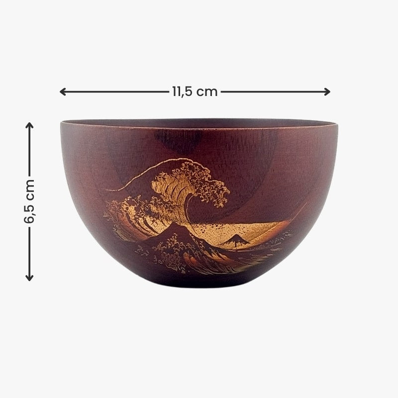 Kanagawa Japanese Wooden Bowl