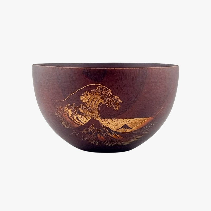 Kanagawa Japanese Wooden Bowl