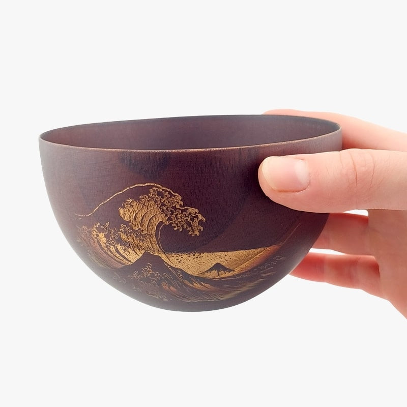 Kanagawa Japanese Wooden Bowl