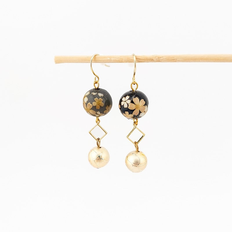 Cherry Black Japanese Earrings