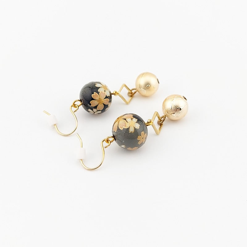 Cherry Black Japanese Earrings