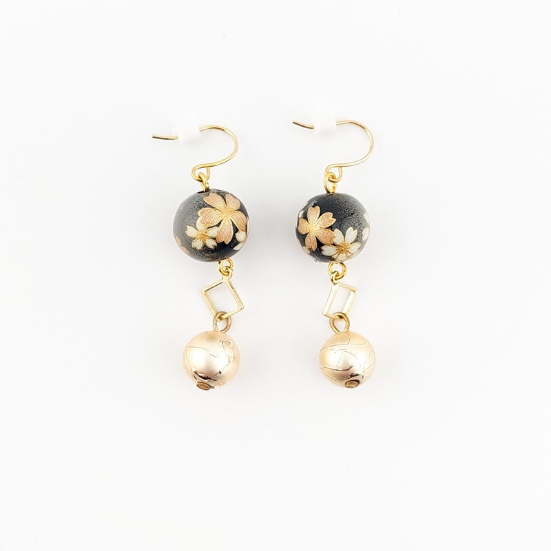 Cherry Black Japanese Earrings