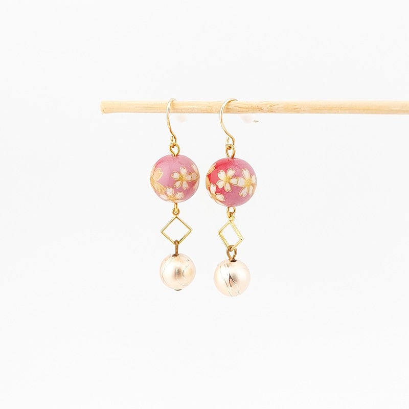 Cherry Rose Japanese Earrings