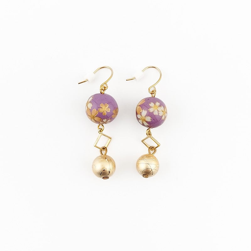 Cherry Violet Japanese Earrings