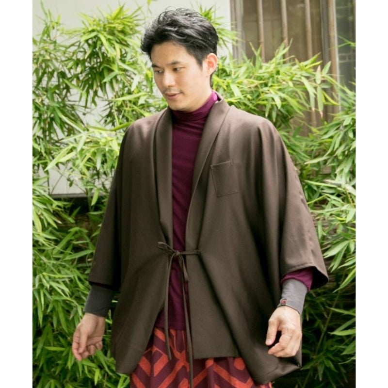 Brown Kimono Jacket Men One Size