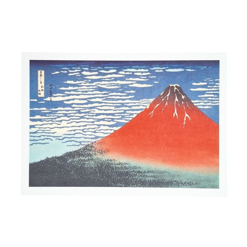 Japanese Postcard Mount Fuji Red