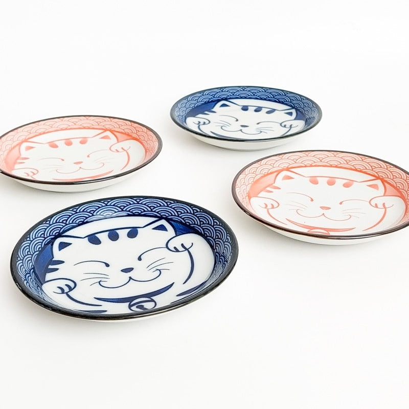 Boxed Set Japanese Cat Plates