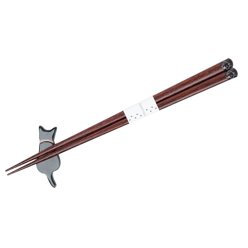 Black Cat Japanese Chopsticks Set