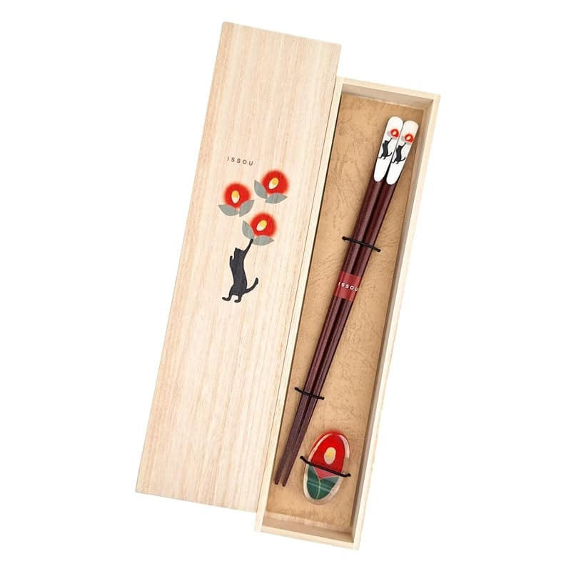 Coffret Baguettes Japonaises Neko Tsubaki