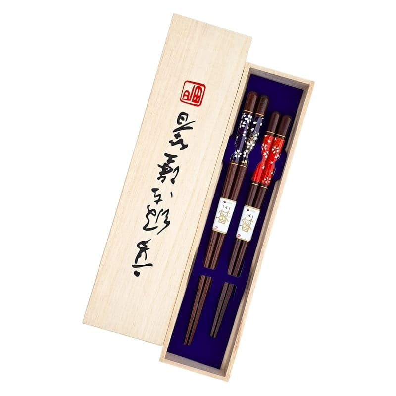Coffret Baguettes Japonaises Rouge & Bleu