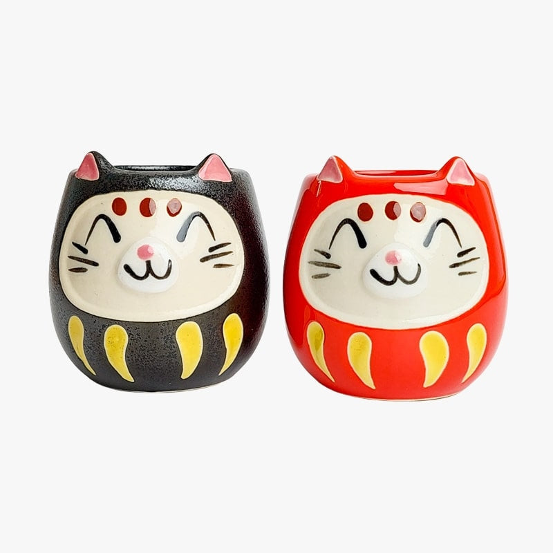 Daruma Cat Japanese Mug Set