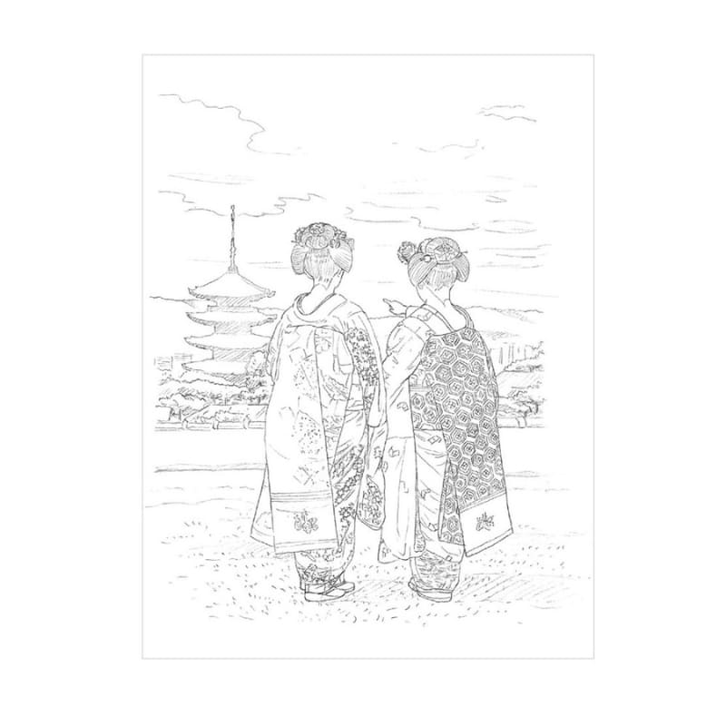 Coloring for Adults: The Four Seasons of Kyoto